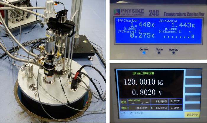 集成He-3插件的干式變溫超導(dǎo)磁體系統(tǒng)安裝成功
